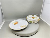 Royal Worcester Evesham covered dish & bowl