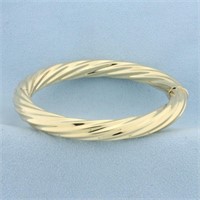 Italian Twisting Rope Bangle Bracelet in 14k Yello