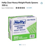 300 PIECES Heavy Weight Clear Plastic Spoons
