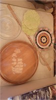 Cheese cutting board and mixed platters lot