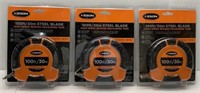 Lot of 3 Keson 100ft Tape Measures - NEW
