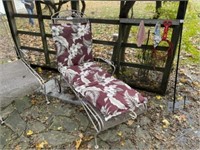 Metal Outdoor Chaise Lounge and Table