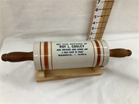 Roy L. Cagley, Nashua Iowa Stoneware Rolling Pin