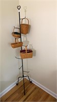 Longaberger Baskets with Wrought Iron Stand