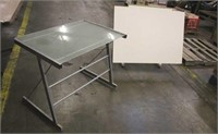 Drafting Table & Glass Top Table