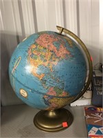 Vintage Globe & Metal Stand