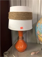 Orange Lamp with Rope Shade