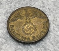 1938E 10 Pfennig SS Coin