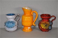 Three assorted retro ceramic jugs