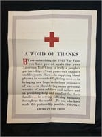 American Red Cross War Poster “A Word Of Thanks”