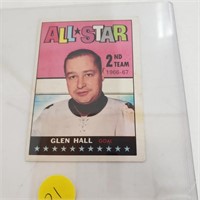 All star Glen Hall Topps,  1967-68