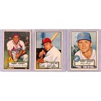 (3) 1952 Topps Baseball Cards