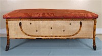 C. 1900 Bamboo & Grass Cloth Upholstered Trunk