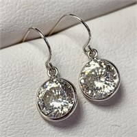 14K White Gold Moissanite  Earrings