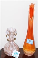 VIKING GLASS VASE AND MURANO GLASS VASE