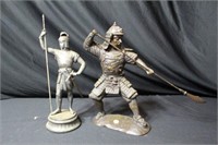 Two Metal Warrior Figures