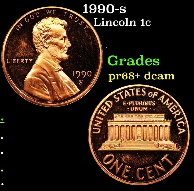 Proof 1990-s Lincoln Cent 1c Grades GEM++ Proof De