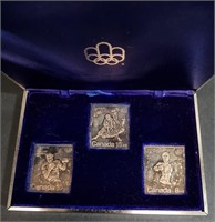 MONTREAL OLYMPICS PURE SILVER STAMPS SET