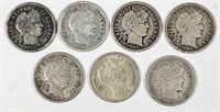 7 U.S. Barber Silver Dimes