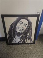 Framed Drawing of Bob Marley