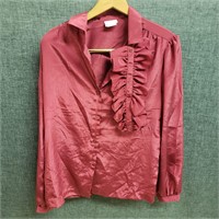 Koret Vintage Shirt Red Polyester,Size 12