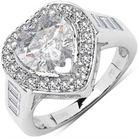 $200 S/Sil Heart Shaped Cz Ring