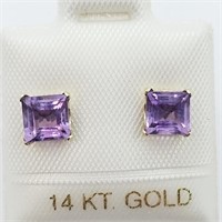 $140 14K Genuine Amethyst Earrings