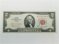 OF) AU/UNC 1963 $2 Red Seal note