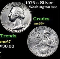 1976-s Silver Washington Quarter 25c Grades GEM++