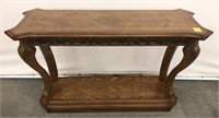ORNATELY CARVED SOLID OAK CONSOLE TABLE