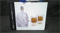 STAR WARS STORMTROOPER GLASS WHISKY DECANTER W/ 2