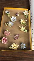 Lot of Small Porcelain Flowers