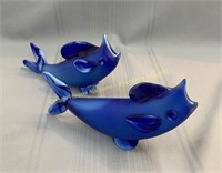 (2) Fish figurines poisson, 10 inches-pouces