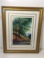 Pencil Signed Seriolithograph. Framed under glass