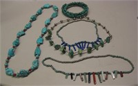 5 S.W. Native American 260g Turquoise Necklaces