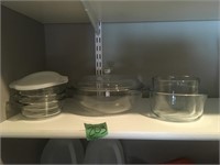 casserole bowl w/lid & sm glass bowls