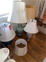 (4) Various Table Lamps with Shades