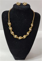 Glittering Vintage Crystal Gold Tone Necklace