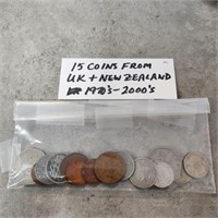 15- 1970s- 2000 Uk & New Zealand Coins