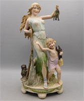 Bisque Porcelain Figurine Statue Signed GG 12"