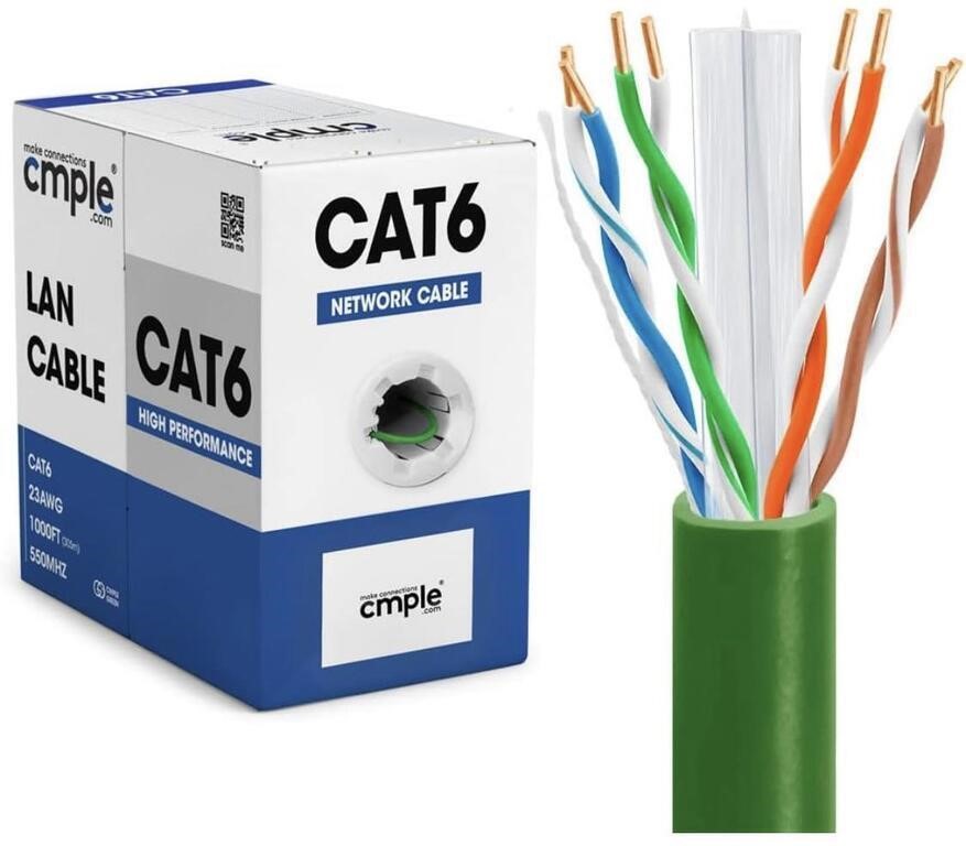 1000FT CAT6 550MHZ UTP GREEN  NETWORK CABLE