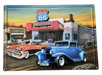 Historic Route 66 Movie Theater Tin Sign