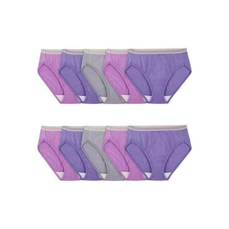 New Fruit Of The Loom Heath er Hi-Cut 10pk Panty