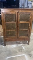 Early Square Nailed Punched Tin Pie Safe