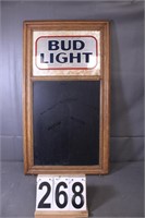 Mirrored Bud Light Sign W/ Chalk Board 31" X 17.5"