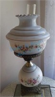 Pink and blue floral lamp