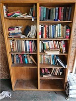 Double bookshelf with contents