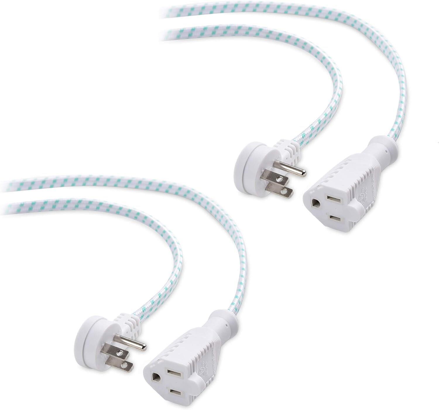 Cable Matters 2-Pack Braided Flat Power Cord