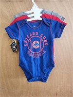 3 Chicago Cubs Onesies 3 to 6 M