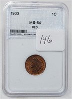 1903 Cent NNC MS 64-Red